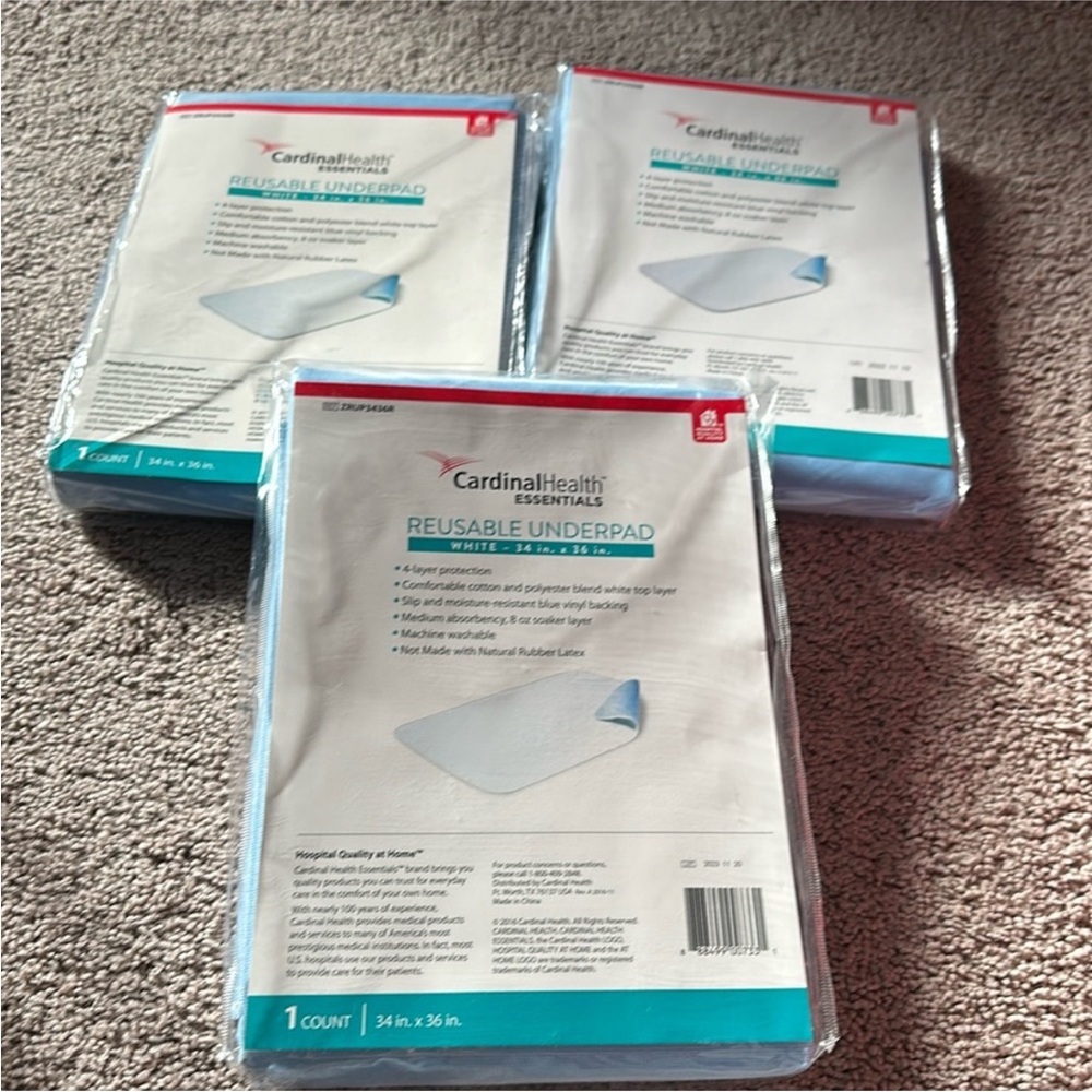 5 total pads new washable hospital grade